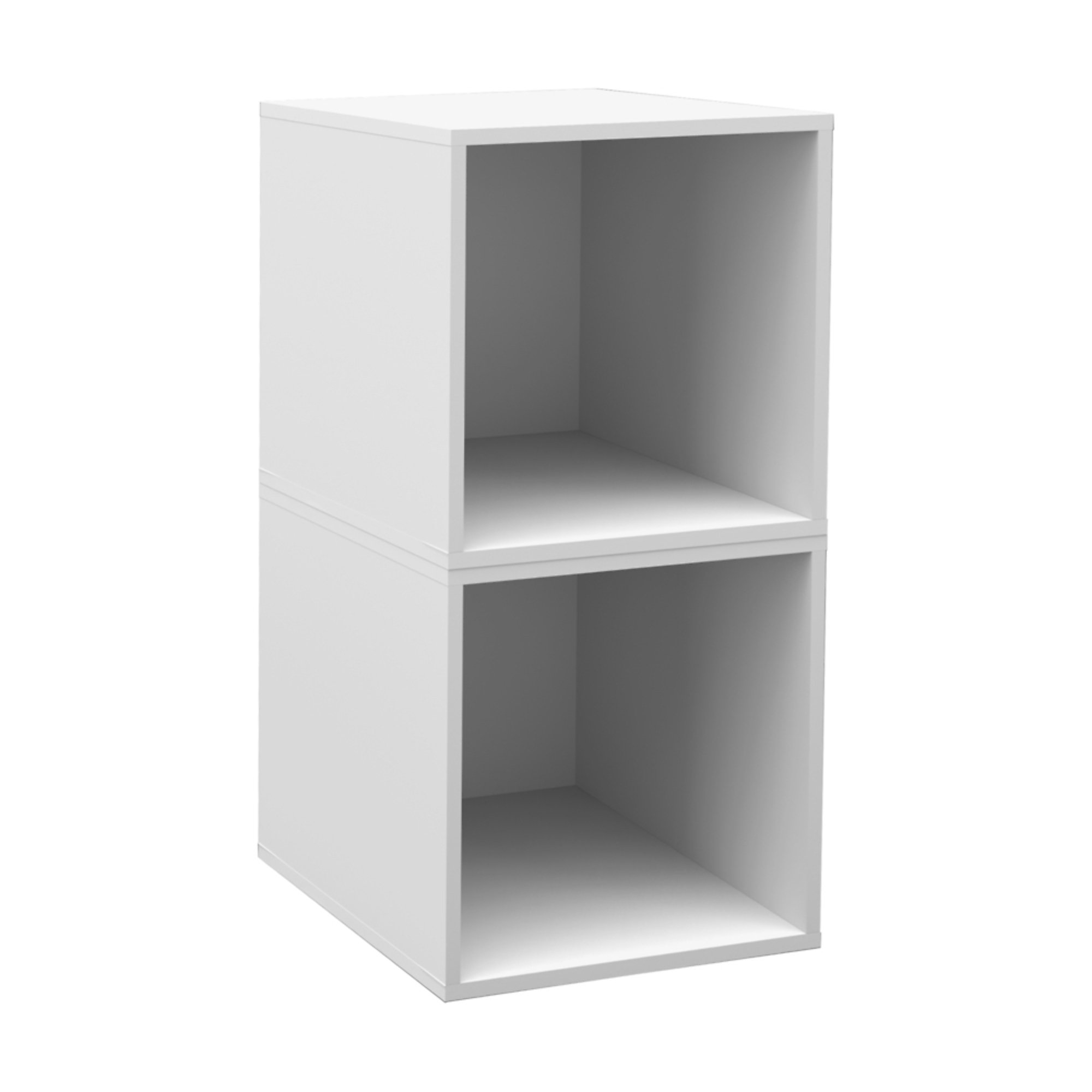 Regency Furniture Niche Cubo Wood Stackable Storage Bookcase Shelf Organizer Cube — 2 Pack, Snow White, Model# NCBO132PKSN